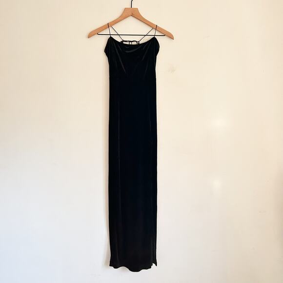 Free People Intimately All I Need Ribbed Velvet Slip Dress Black Size S - Picture 3 of 8